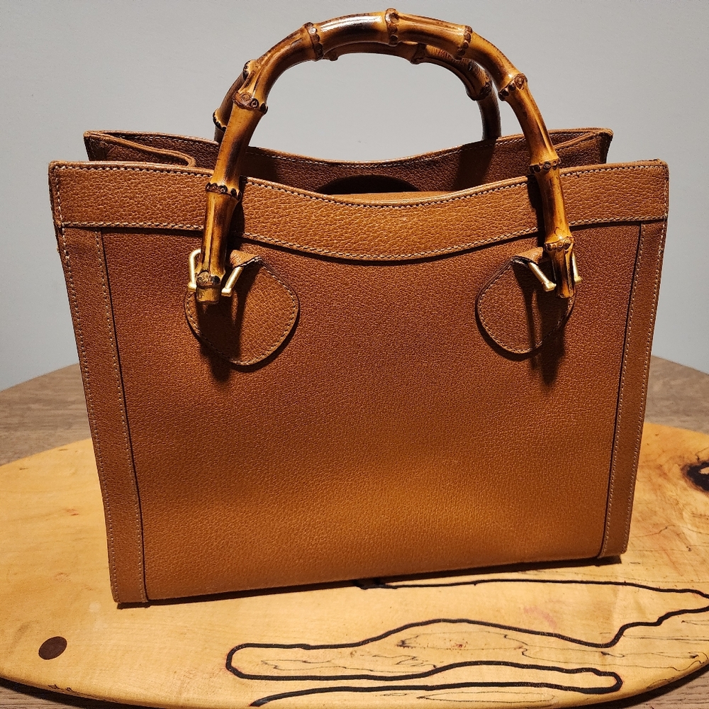 GUCCI Vintage Diana Bamboo Leather Bag